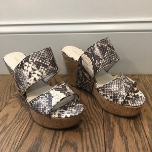 Nine West Snake Print Wedges